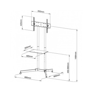 TECHly - Aufstellung - für Flachbildschirm - Schwarz - Bildschirmgröße: 76.2-165.1 cm (30"-65") - Bodenaufstellung