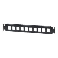 Intellinet 10-Port Patchpanel, unbestückt, 10", 1 HE, schwarz - Blindabdeckung - Rack montierbar - Schwarz, RAL 9005 - 1U - 25.4 cm (10") - 10 Ports