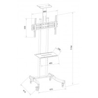 TECHly - Wagen - für Flachbildschirm / AV-Ausrüstung - Schwarz - Bildschirmgröße: 81.3-177.8 cm (32"-70")