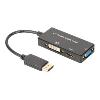DIGITUS DisplayPort 3in1 Adapter / Konverter - DP - HDMI+DVI+VGA
