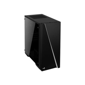 AeroCool Cylon Mini - Tower - micro ATX - Seitenteil mit Fenster (Acryl) - keine Spannungsversorgung (ATX / PS/2) - Schwarz - USB/Audio