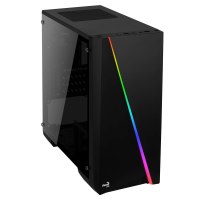 AeroCool Cylon Mini - Tower - micro ATX - Seitenteil mit Fenster (Acryl) - keine Spannungsversorgung (ATX / PS/2) - Schwarz - USB/Audio