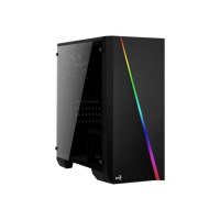 AeroCool Cylon Mini - Tower - micro ATX - Seitenteil mit Fenster (Acryl) - keine Spannungsversorgung (ATX / PS/2) - Schwarz - USB/Audio