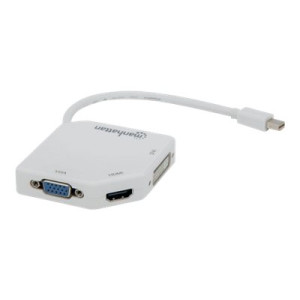 Manhattan Mini DisplayPort 1.2 to HDMI, DVI and VGA Adapter Cable (3-in-1)