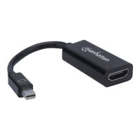 Manhattan Mini DisplayPort 1.2 to HDMI Adapter Cable, 1080p@60Hz, 12cm, Male to Female, Black, Three Year Warranty, Polybag