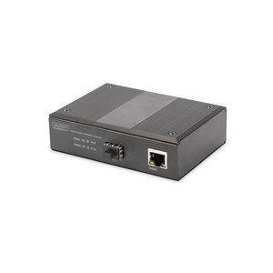 DIGITUS Industrial Gigabit PoE Media Converter PSE, RJ45, SFP