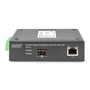 DIGITUS Industrial Gigabit PoE Media Converter PSE, RJ45, SFP