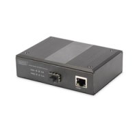 DIGITUS Industrial Gigabit PoE Media Converter PSE, RJ45, SFP