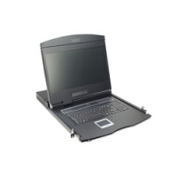 DIGITUS Modular console with 19" TFT (48,3cm), 8-port KVM & Touchpad, german keyboard