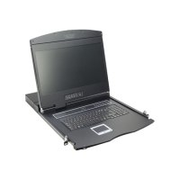 DIGITUS Modular console with 19" TFT (48,3cm), 16-port KVM & Touchpad, german keyboard