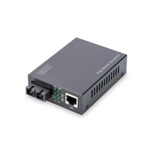 DIGITUS Gigabit PoE media converter, RJ45 / SC, MM, PSE