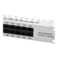 Equip Pro ISDN - Patch Panel - CAT 3 - RJ-45 X 50 - Hellgrau - 1U - 48.3 cm (19")