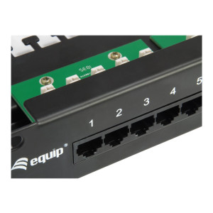 equip Pro ISDN - Patch Panel - CAT 3 - RJ-45 X 25 - Schwarz - 1U - 48.3 cm (19")