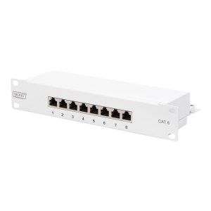 DIGITUS CAT 6, Klasse E Patch Panel, geschirmt, grau