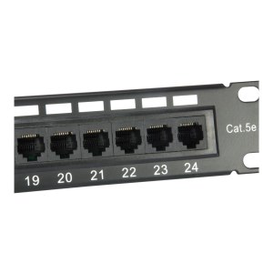 equip Pro - Patch Panel - CAT 5e - RJ-45 X 24 - Schwarz -...