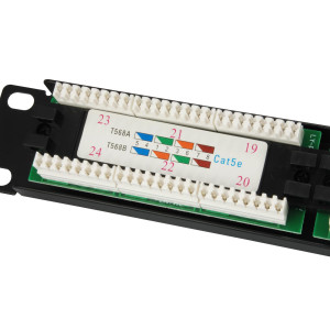 equip Pro - Patch Panel - CAT 5e - RJ-45 X 24 - Schwarz - 1U - 48.3 cm (19")