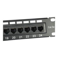 equip Pro - Patch Panel - CAT 5e - RJ-45 X 24 - Schwarz - 1U - 48.3 cm (19")