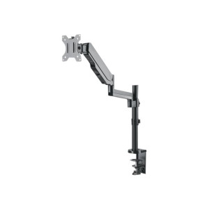 Manhattan TV & Monitor Mount, Desk, Full Motion (Gas Spring), 1 screen, Screen Sizes: 10-27", Black, Clamp or Grommet Assembly,VESA 75x75 to 100x100mm, Max 8kg, Lifetime Warranty - Befestigungskit (Spannbefestigung für Tisch, Schwenkarm, Klammerbasis, Gas