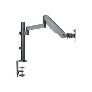 Manhattan TV & Monitor Mount, Desk, Full Motion (Gas Spring), 1 screen, Screen Sizes: 10-27", Black, Clamp or Grommet Assembly,VESA 75x75 to 100x100mm, Max 8kg, Lifetime Warranty