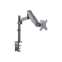 Manhattan TV & Monitor Mount, Desk, Full Motion (Gas Spring), 1 screen, Screen Sizes: 10-27", Black, Clamp or Grommet Assembly,VESA 75x75 to 100x100mm, Max 8kg, Lifetime Warranty - Befestigungskit (Spannbefestigung für Tisch, Schwenkarm, Klammerbasis, Gas