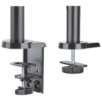 Manhattan TV & Monitor Mount, Desk, Full Motion (Gas Spring), 1 screen, Screen Sizes: 10-27", Black, Clamp or Grommet Assembly,VESA 75x75 to 100x100mm, Max 8kg, Lifetime Warranty - Befestigungskit (Spannbefestigung für Tisch, Schwenkarm, Klammerbasis, Gas