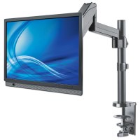 Manhattan TV & Monitor Mount, Desk, Full Motion (Gas Spring), 1 screen, Screen Sizes: 10-27", Black, Clamp or Grommet Assembly,VESA 75x75 to 100x100mm, Max 8kg, Lifetime Warranty - Befestigungskit (Spannbefestigung für Tisch, Schwenkarm, Klammerbasis, Gas