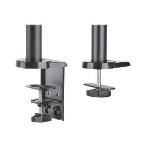 Manhattan TV & Monitor Mount, Desk, Full Motion (Gas Spring), 2 screens, Screen Sizes: 10-27", Black, Clamp or Grommet Assembly, Dual Screen, VESA 75x75 to 100x100mm, Max 8kg (each), Lifetime Warranty