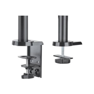 Manhattan TV & Monitor Mount, Desk, Full Motion (Gas Spring), 2 screens, Screen Sizes: 10-27", Black, Clamp or Grommet Assembly, Dual Screen, VESA 75x75 to 100x100mm, Max 8kg (each), Lifetime Warranty - Befestigungskit (Spannbefestigung für Tisch, Dual-Sc