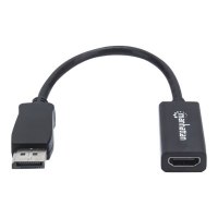 Manhattan DisplayPort 1.1 to HDMI Adapter Cable, 1080p@60Hz, Male to Female, Black, DP With Latch, Not Bi-Directional, Three Year Warranty, Polybag