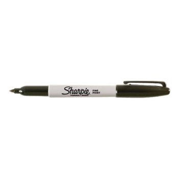 Sharpie Fine Point - Marker - permanent - Schwarz - farbstoffbasierte Tinte - 0.9 mm - fein (Packung mit 2)