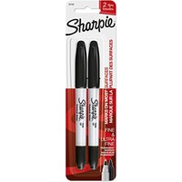 Sharpie 1985878 - Black - Black - White - Ultra Fine - 650 m - Fabric - Glass - Paper - Plastic - Wood - 2 pc(s)