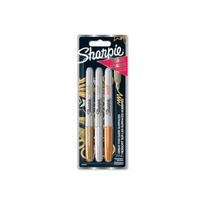 Sharpie Metallic Marker Permanent F 3 Stk Gold Silber...