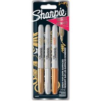 Sharpie Metallic Marker Permanent F 3 Stk Gold Silber Bronze Blister