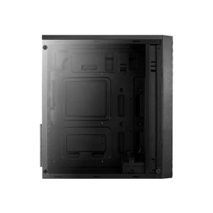 AeroCool Streak - Tower - ATX - Seitenteil mit Fenster (Acryl) - keine Spannungsversorgung (ATX) - Schwarz - USB/Audio