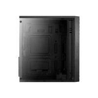 AeroCool Streak - Tower - ATX - Seitenteil mit Fenster (Acryl) - keine Spannungsversorgung (ATX) - Schwarz - USB/Audio