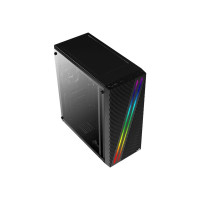 AeroCool Streak - Tower - ATX - Seitenteil mit Fenster (Acryl) - keine Spannungsversorgung (ATX) - Schwarz - USB/Audio