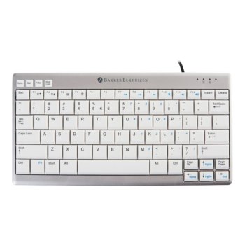 Bakker UltraBoard 950 Wireless - Mini - RF Wireless - QWERTY - Grigio - Bianco