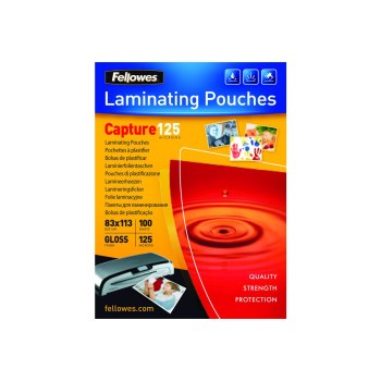 Fellowes Laminating Pouches Capture 125 micron - 83 x 113 mm Taschen für Laminierung