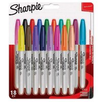 Sharpie Fine. Menge pro Packung: 18 Stück(e), Schreibfarben: Mehrfarbig, Typ der Spitze: Feine Spitze. Verpackungsart: Sichtverpackung