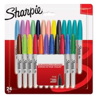 Sharpie Electro Pop - Marker - permanent - für Metall, Plastik - verschiedene Farben - fein (Packung mit 24)