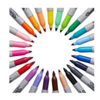 Sharpie Electro Pop - Marker - permanent - für Metall, Plastik - verschiedene Farben - fein (Packung mit 24)