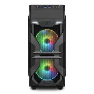 Sharkoon VG7-W RGB - Tower - ATX - windowed side panel (acrylic) - ohne Netzteil - USB/Audio