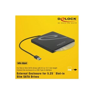 DeLOCK 5.25" External Enclosure Slot-in Slim SATA > USB 3.0 - Speichergehäuse - SATA - USB 3.0 - Schwarz