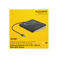 DeLOCK 5.25" External Enclosure Slot-in Slim SATA > USB 3.0 - Speichergehäuse - SATA - USB 3.0 - Schwarz