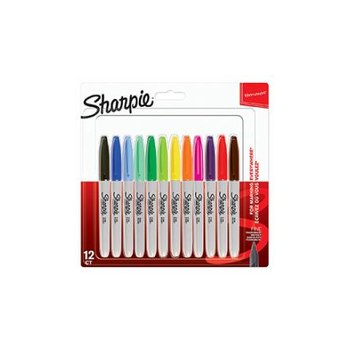 Sharpie 2065404 - Multicolour - Fine - 1 mm - Cardboard - Ceramic - Fabric - Foil - Leather - Metal - Paper - Plastic - Stone - Wood - 12 pc(s) - Blister
