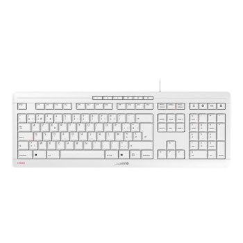 CHERRY STREAM KEYBOARD - Tastatur - USB - Belgien - Tastenschalter: CHERRY SX - Grau-Weiß