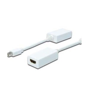 DIGITUS AK-340411-001-W - 0,15 m - Mini DisplayPort - HDMI - Nichel - Bianco - Maschio/Femmina