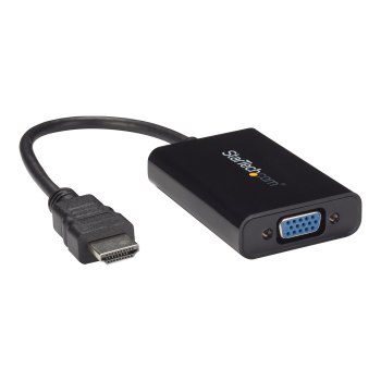 StarTech.com Adattatore convertitore video HDMI a VGA con Micro USB e audio per PC desktop/laptop/ultrabook - 1920x1200 - 1920 x 1080 Pixel - 720p,1080p - 60 Hz - Nero - Convertitore video attivo - CE - FCC - REACH