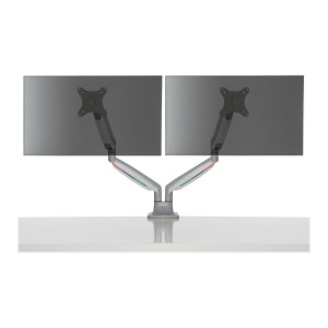 Kensington SmartFit One-Touch Dual Monitor Arm - Befestigungskit - einstellbarer Arm - für 2 Monitore - Metall - silbergrau - Bildschirmgröße: 33-81.3 cm (13"-32")