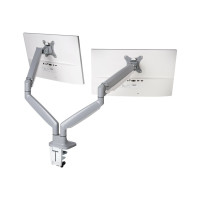 Kensington SmartFit One-Touch Dual Monitor Arm - Befestigungskit - einstellbarer Arm - für 2 Monitore - Metall - silbergrau - Bildschirmgröße: 33-81.3 cm (13"-32")